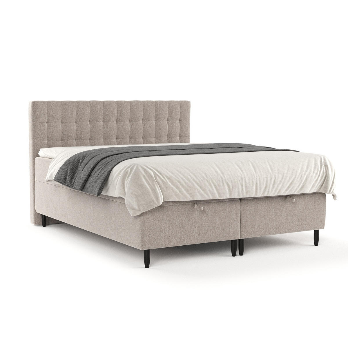 BOXBETT Milo Hellbraun 140/200 cm - Hellbraun/Schwarz, Holz/Holzwerkstoff (140/200cm) - Maison de Reve