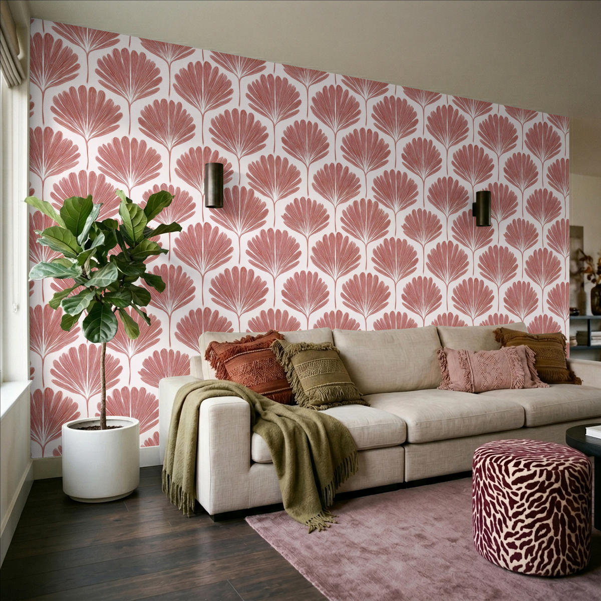 TAPETE - Fächer - Motiv - Terra - 400x220 cm - Rotbraun, Papier (400/220cm) - OnlyWow
