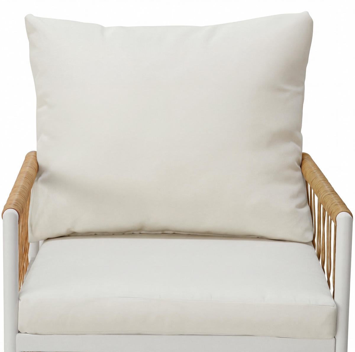 GARTENSETS aus Eisen & Polyester 159,5x77,5x75 cm Beige mit 1 Tisch & 6 Stühlen - Beige, Metall - Modfu