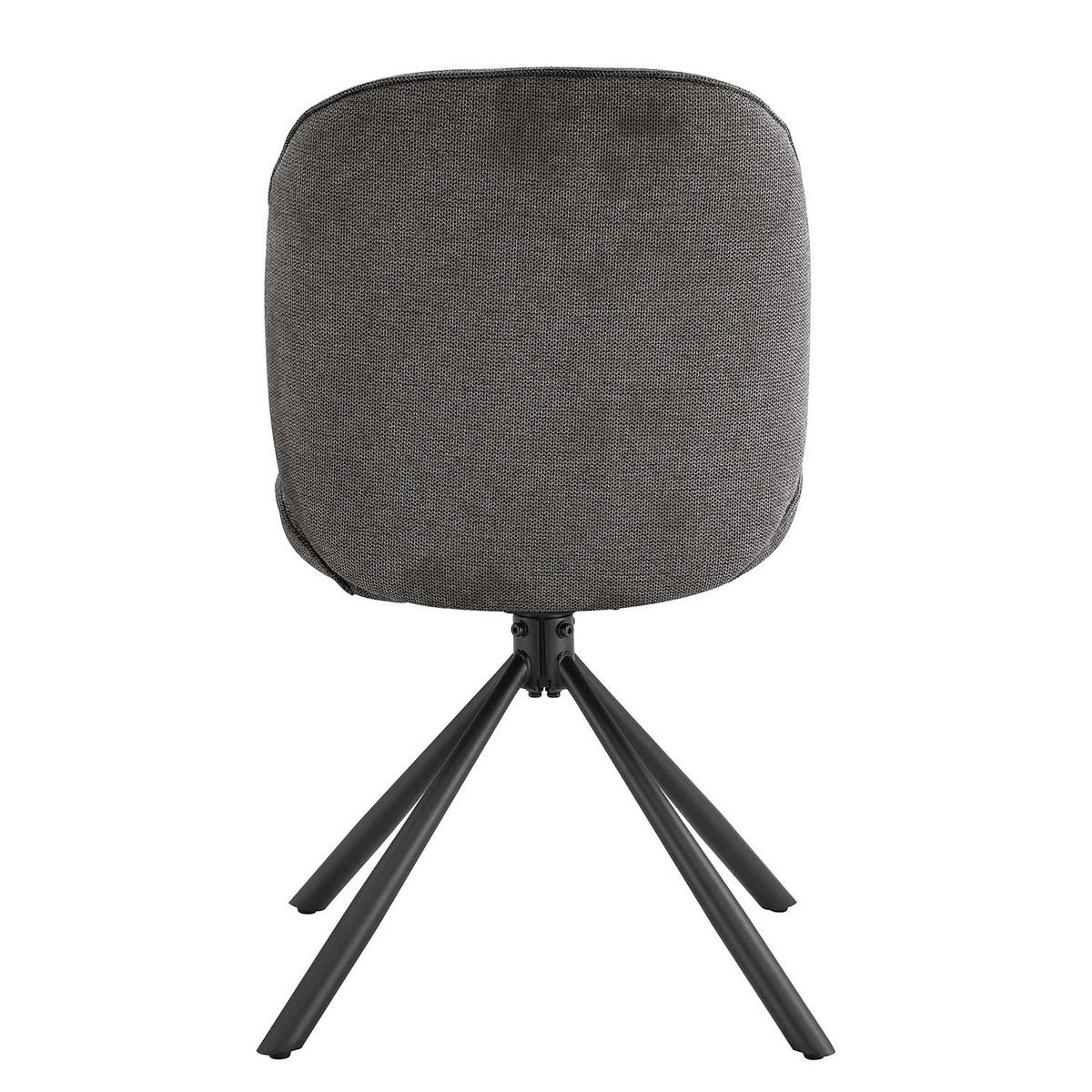 DREHBARER POLSTERSTUHL - 2er-Set - Anthrazit, Textil/Metall (48/85/58cm) - home24