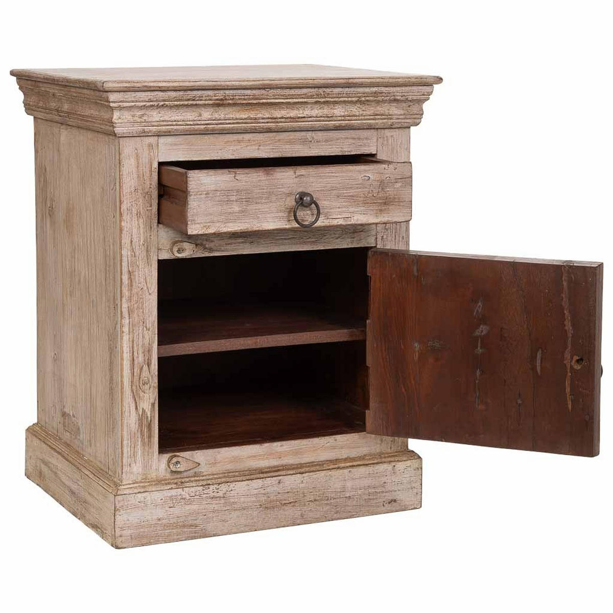 NACHTTISCH aus Holz, beige, 53x45x66cm - Beige, Holz (53/66/45cm) - Wanderlust