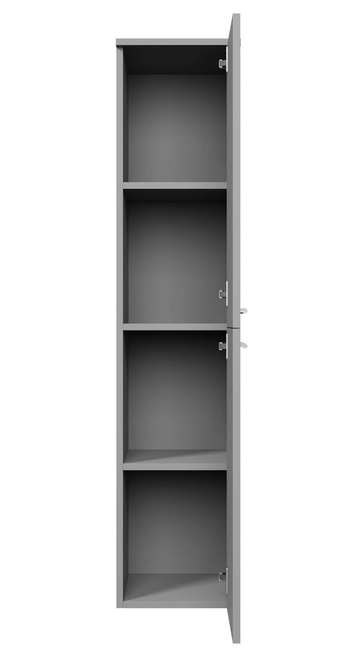 BADEZIMMERSCHRANK Saturnus mit 2 Türen Grau Matt - 35 x 35 x 130 cm - Grau, Holz (35/130/35cm) - Badplaats