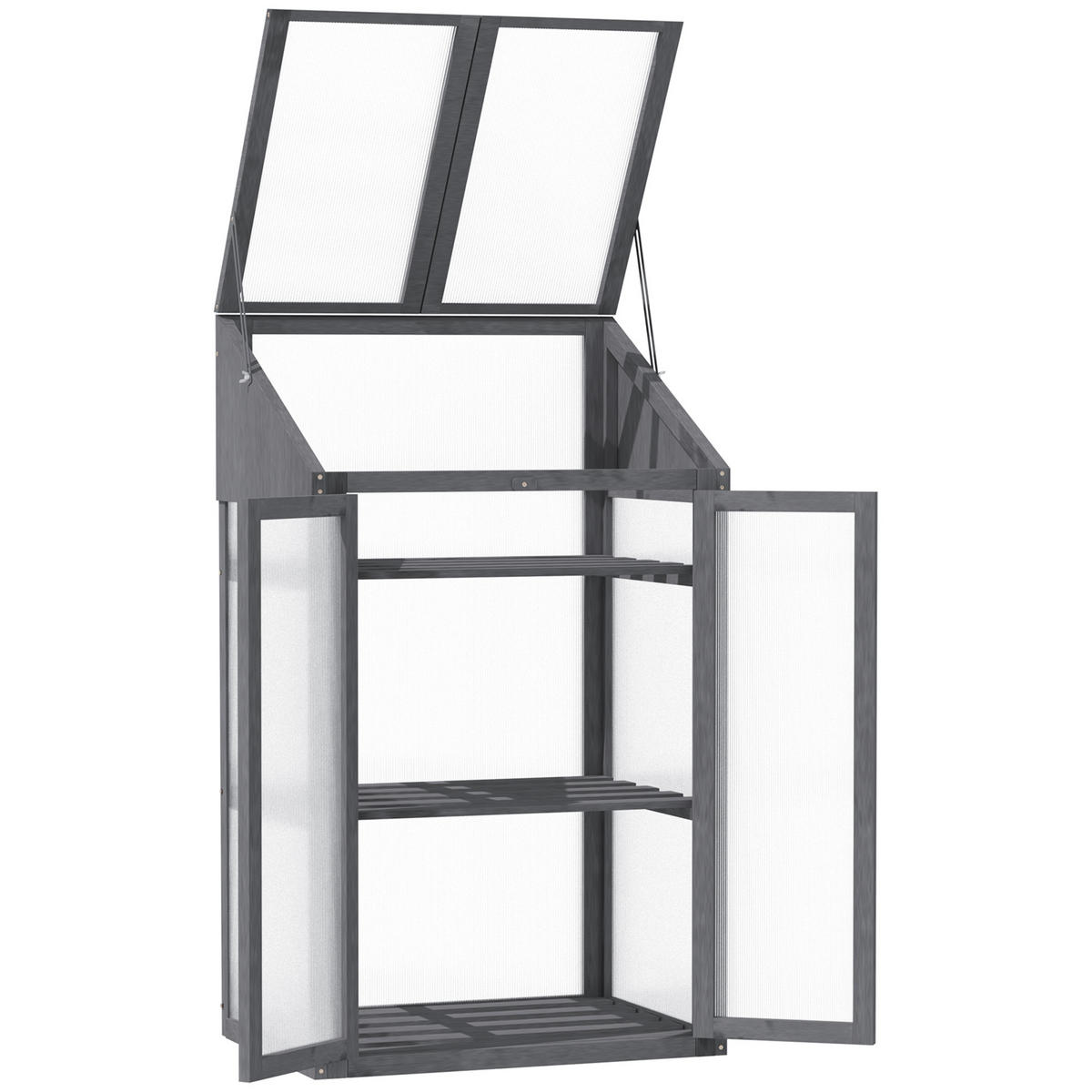 FRÜHBEET 70x50x120 cm Holz grau - Grau, Kunststoff (70/120/50cm) - Fortuna Lai