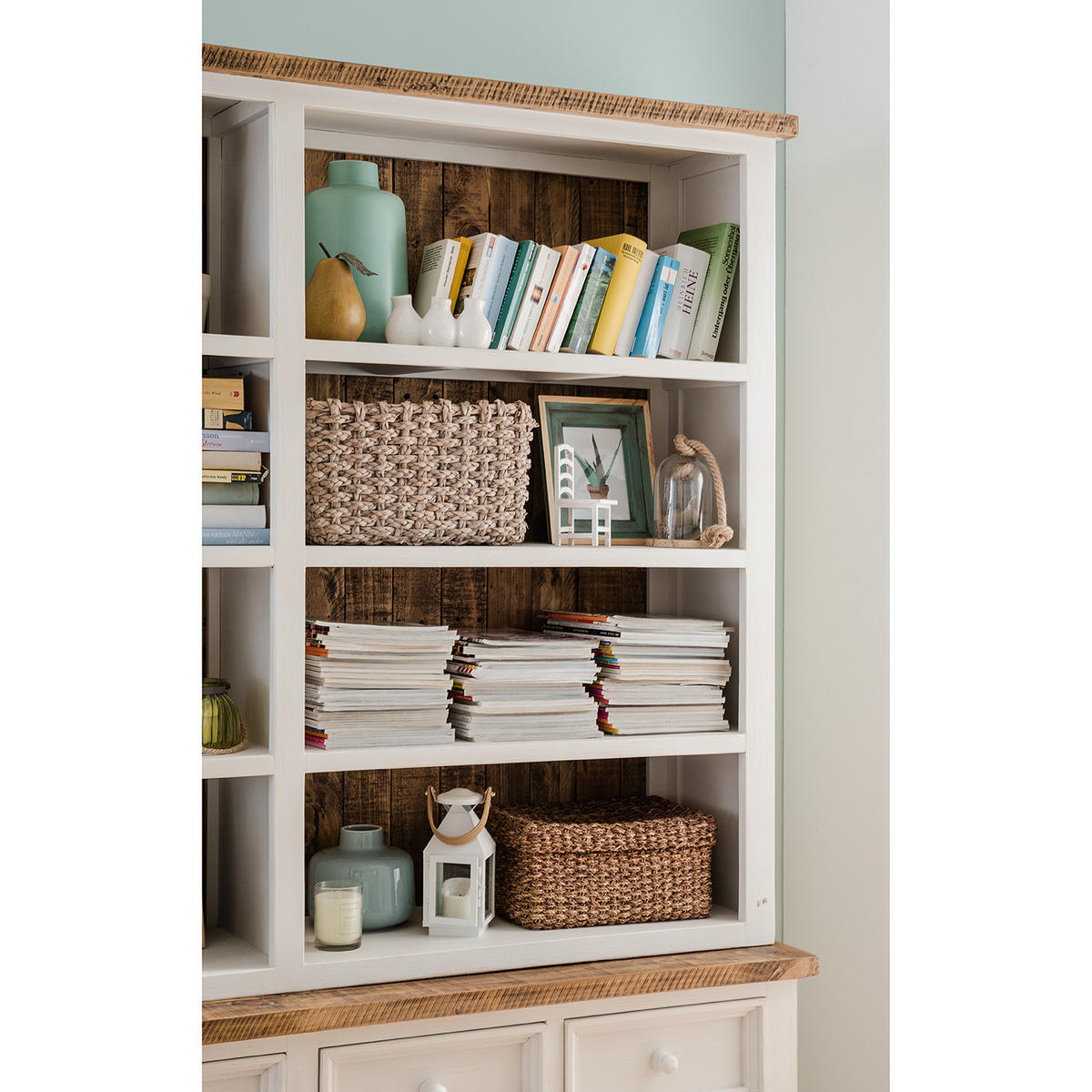 REGAL - Kiefer massiv - Weiß, Holz (180/220/45cm) - home24