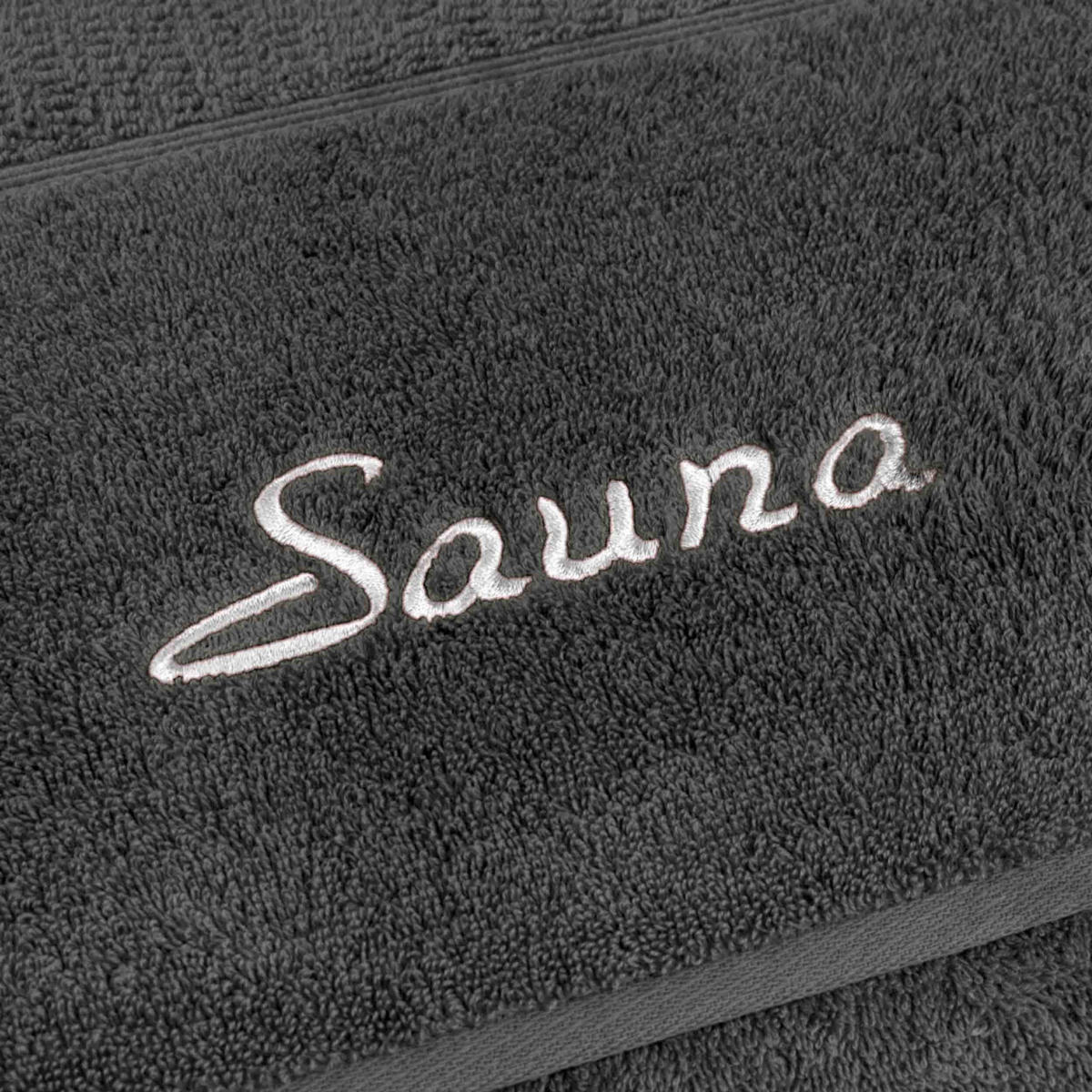SAUNA SET PEARL 2-TLG - Graphitfarben, Textil (80/200cm) - Möve for Frottana