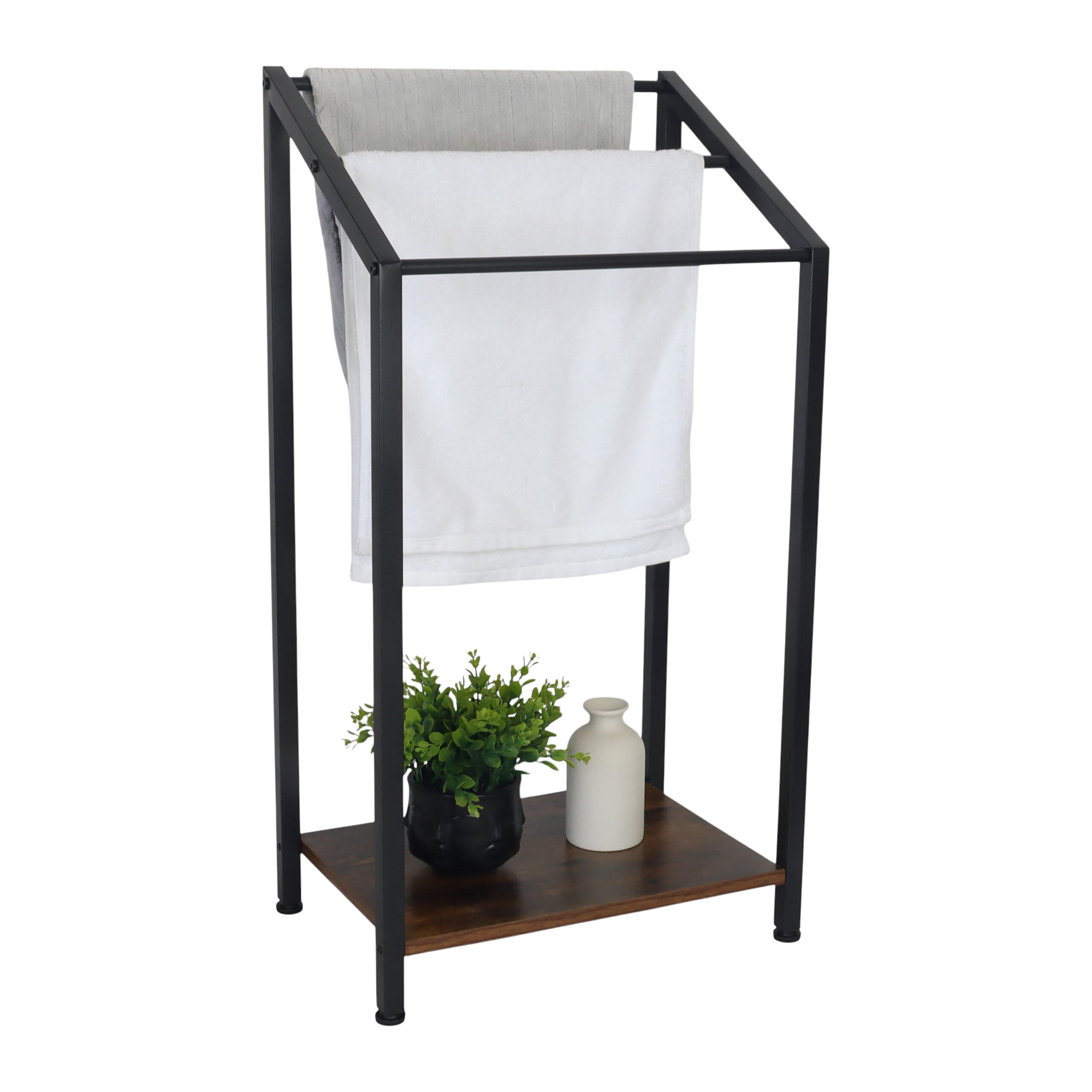 HANDTUCHSTÄNDER - Multicolor, Holzwerkstoff/Metall (43/80/28cm) - Relaxdays