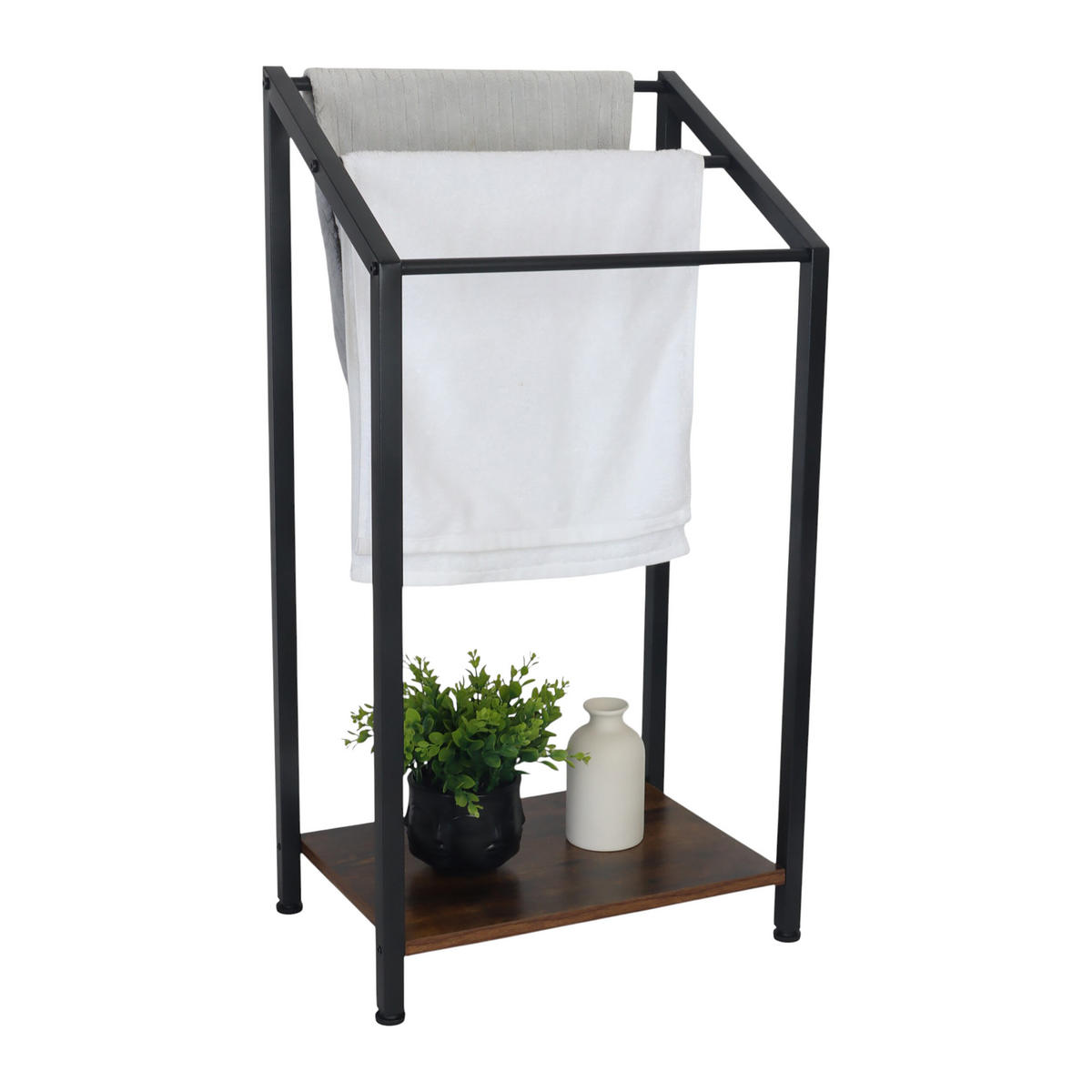 HANDTUCHSTÄNDER - Multicolor, Holzwerkstoff/Metall (43/80/28cm) - Relaxdays