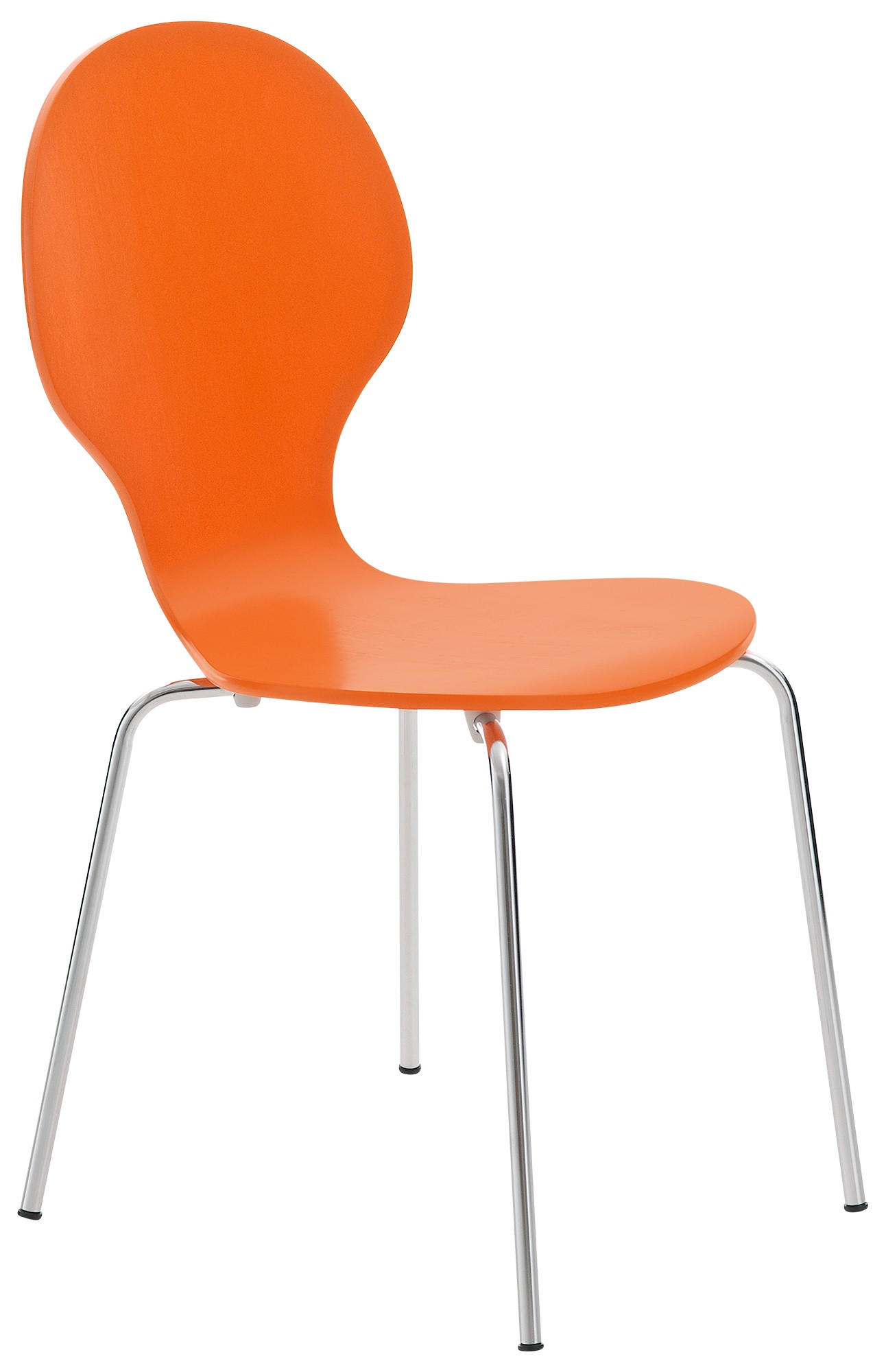 BESUCHERSTUHL Holz orange - Chromfarben/Orange, Holz/Metall (43/86/45cm) - CLP