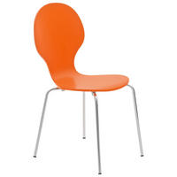 BESUCHERSTUHL Holz orange - Chromfarben/Orange, Holz/Metall (43/86/45cm) - CLP