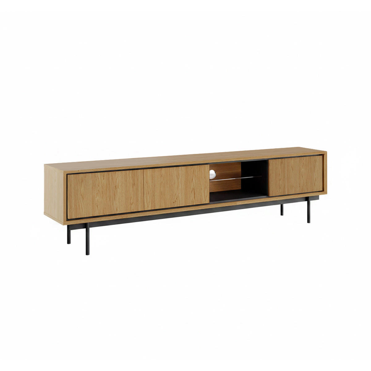 TV-MÖBEL Vidia Holz - Braun, Holzwerkstoff (197.5/51.4/38cm) - Petits-meubles