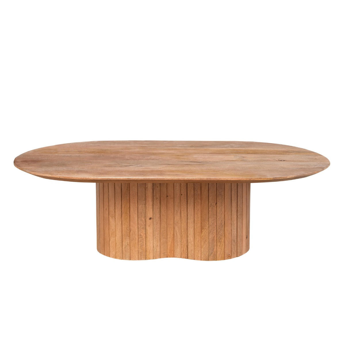 COUCHTISCH oval aus Mangoholz 120cm, natur - Braun, Holz (120/70/35cm) - Giga Meubel