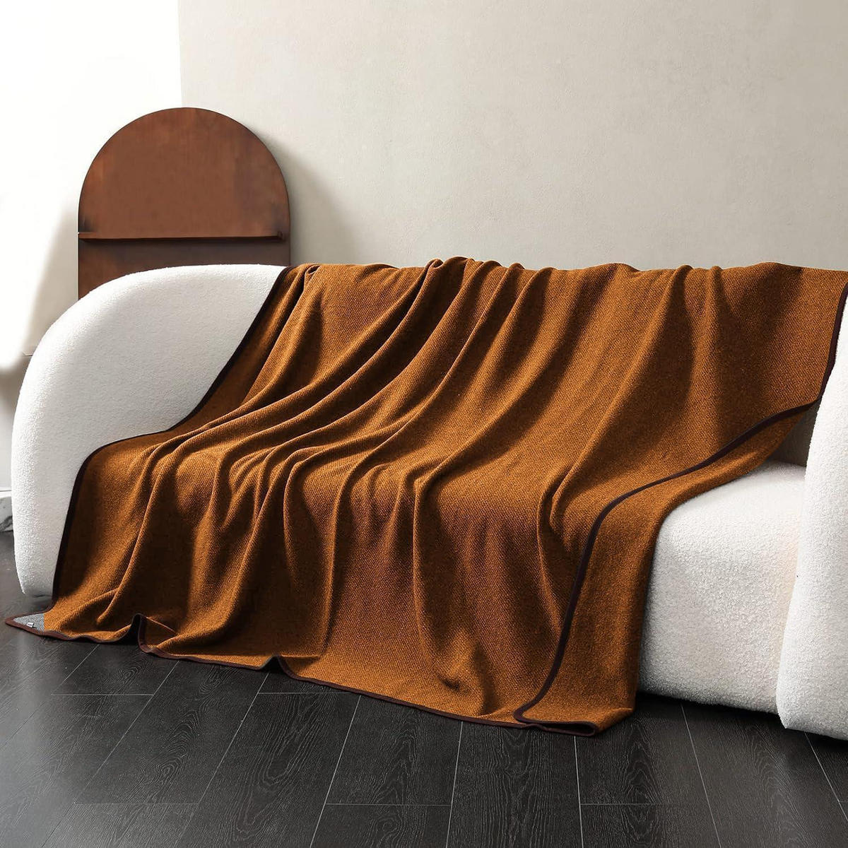 WOLLDECKE Merino 160 x 200 cm - Braun, Textil (160/200cm)