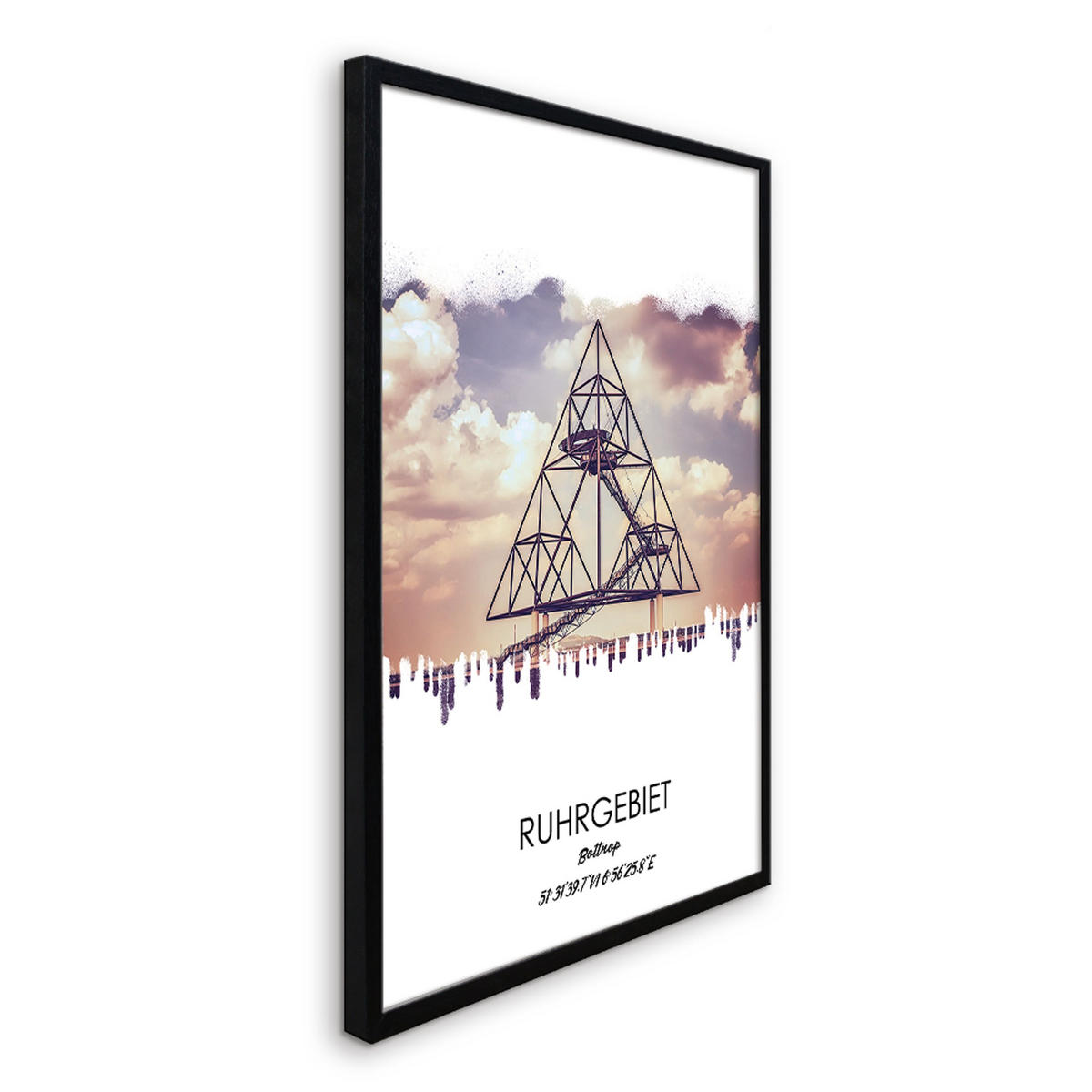 POSTER mit Rahmen 50x70 cm Ruhrgebiet Bottrop - Beige, Holz (51/71cm) - artissimo