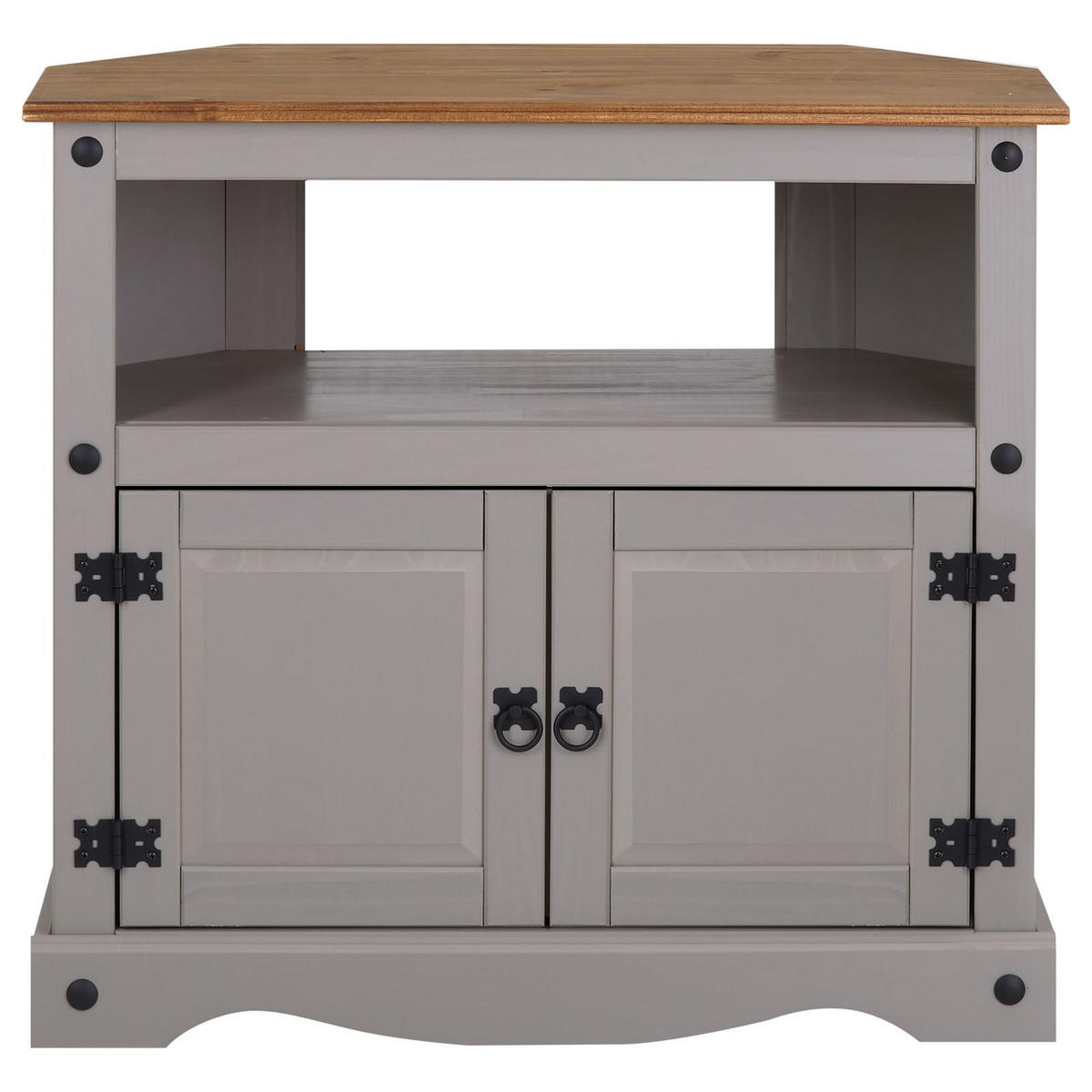 TV RACK RAMON - Naturfarben/Grau, Holz (85/79/43cm) - CARO-Möbel