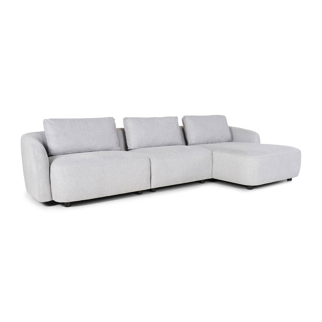 3-SITZER-SOFA Bergen Stoff Hellgrau - Hellgrau, Textil (162/78/312cm) - ebuy24