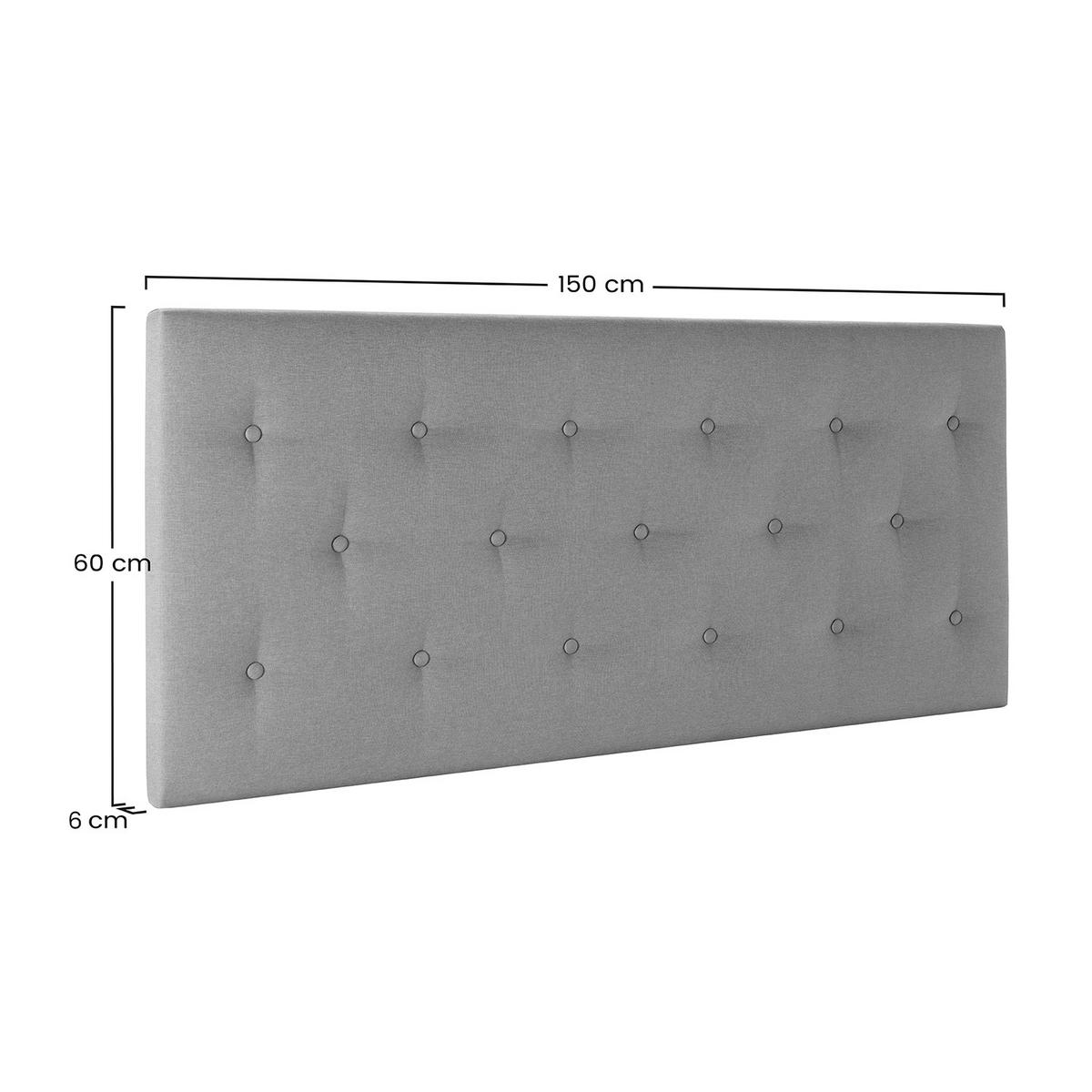 KOPFTEIL Turin 150x60 cm Grau - Grau, Textil (6/150/150cm) - VS Venta-stock