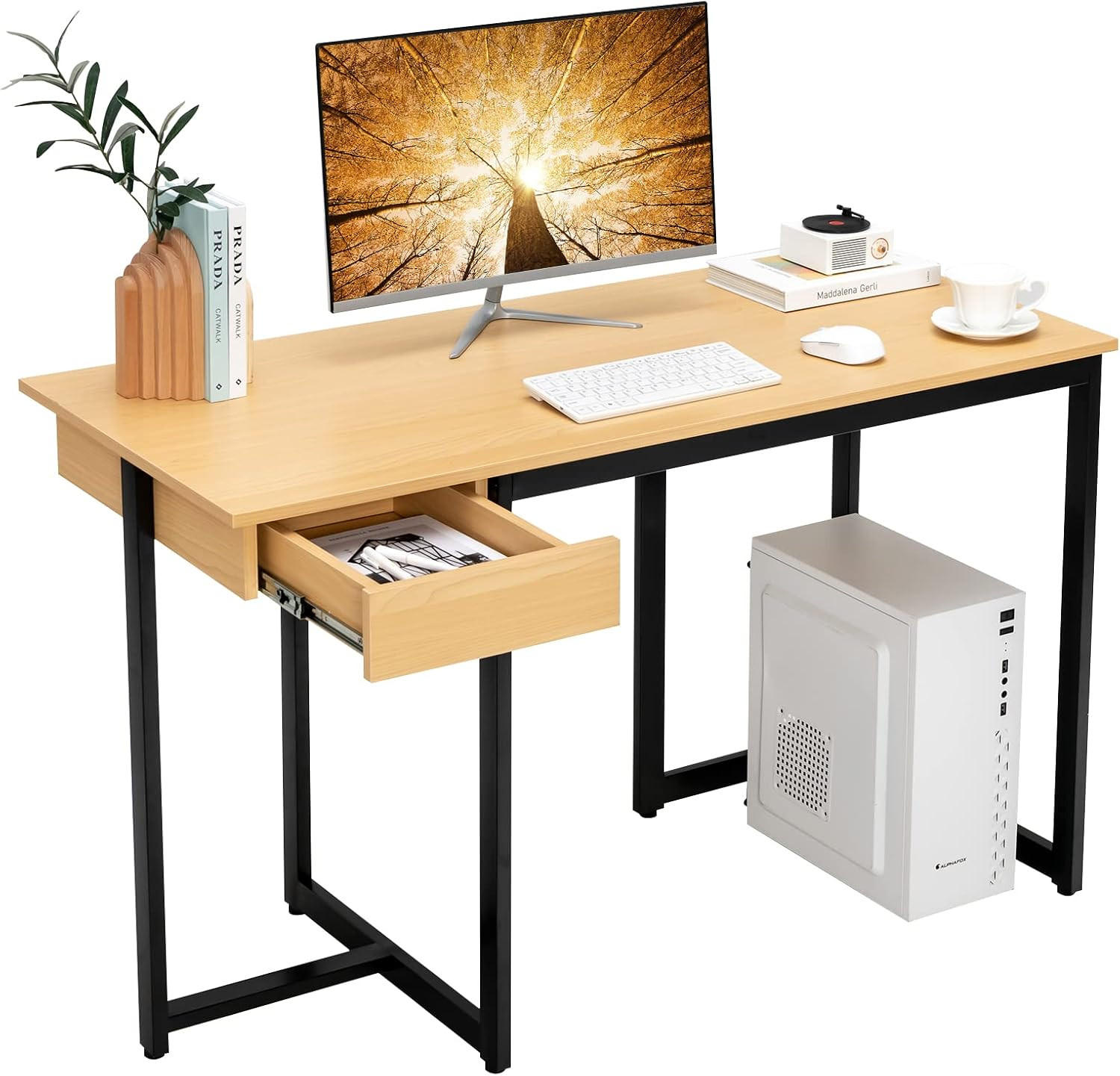 SKRIVBORD 75 cm trä - Röd, Trä (55/120/75cm) - COSTWAY