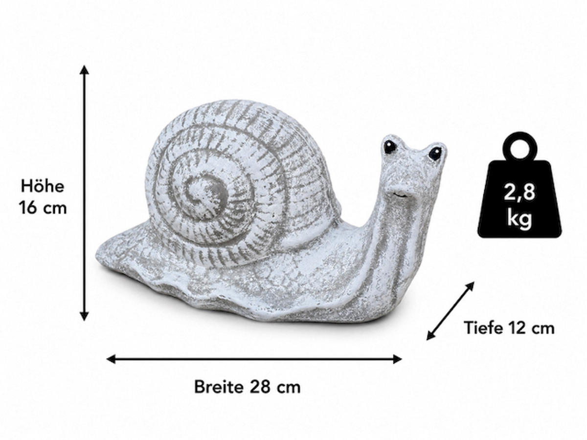 STEINFIGUR Schnecke aus Steinguss frostfest wetterfest - Grau, Stein (28/16/12cm) - stoneandstyle