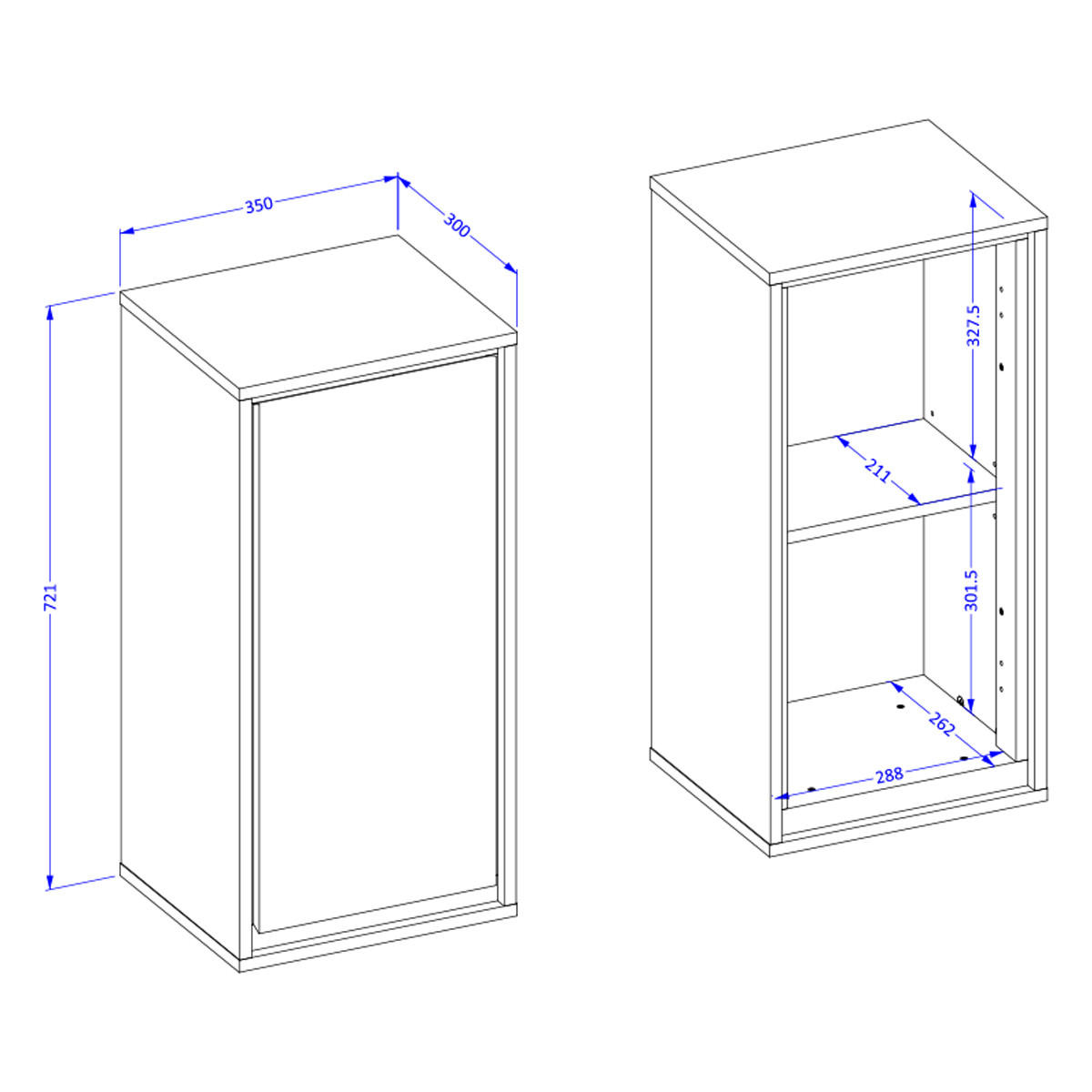 SCHRANK Sophéa Taupe - Taupe, Holzwerkstoff (35/72/30cm) - Petits-meubles