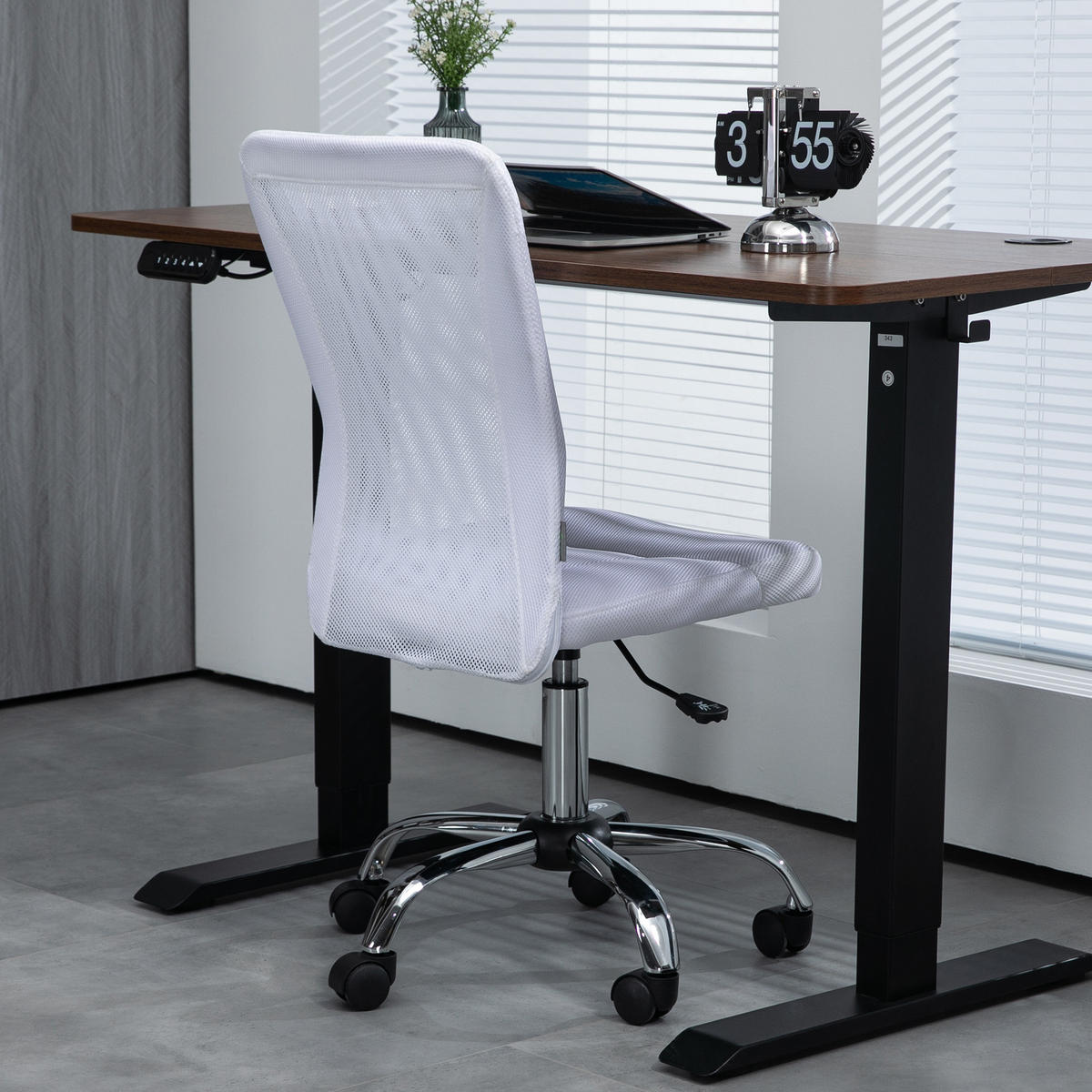 DREHSTUHL DE-11699 Mesh höhenverstellbar Weiß - Weiß, Textil (58/100/43cm) - ComfortXL