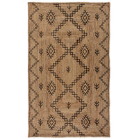 TEPPICH Jute Geometrisch-Design, öko NEATH PAUL, Braun-Schwarz 120x170 cm - Braun, Naturmaterialien (120/170cm) - KADIMA DESIGN