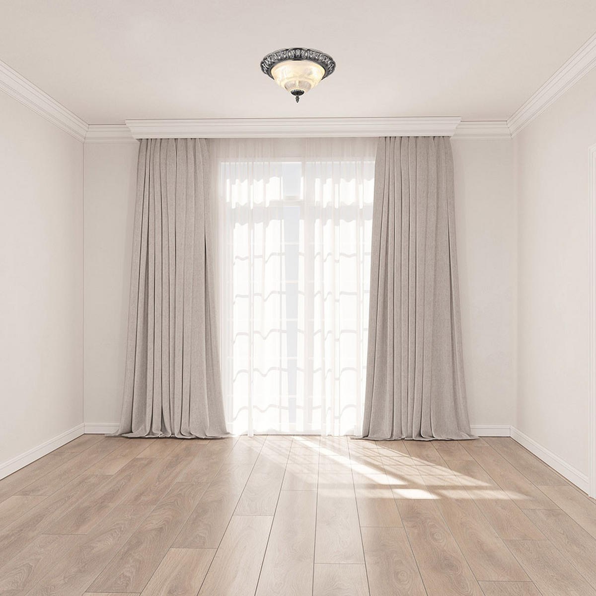 DECKENLEUCHTE Metall Perlmutt Weiß - Silberfarben, Glas (33/33/17cm) - Globo Lighting