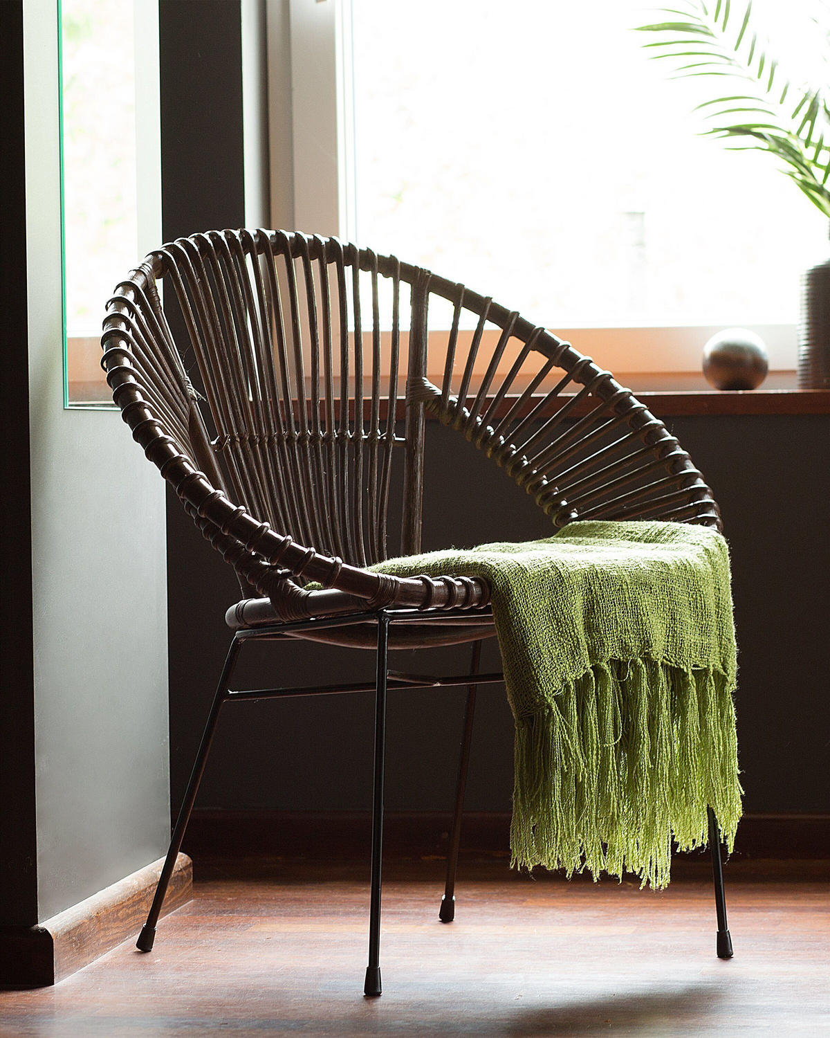 RATTAN SZÉK Rattan Barna Sarita - barna, természetes anyagok/fém (70/80/48cm) - Beliani