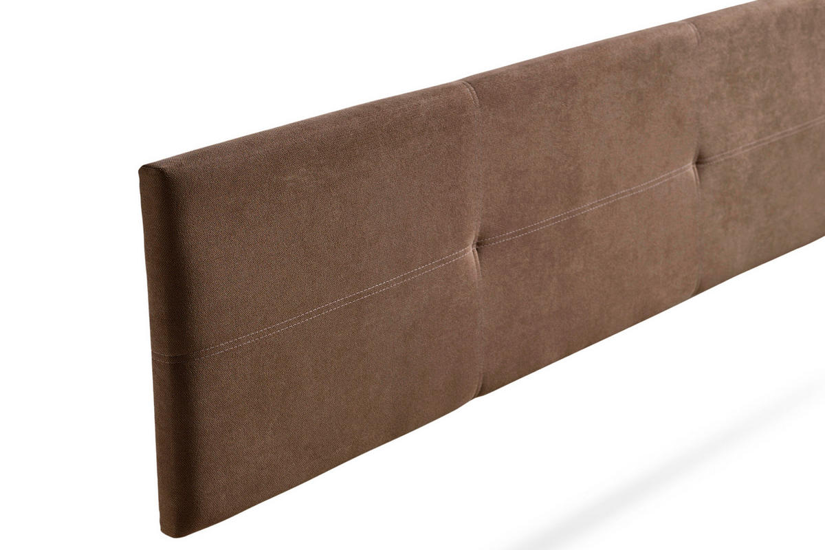 KOPFTEIL gepolstert ALMA Aqualine 145x50x5 cm - Schokolade - Moonia - Dunkelbraun, Holz (145/5/50cm)