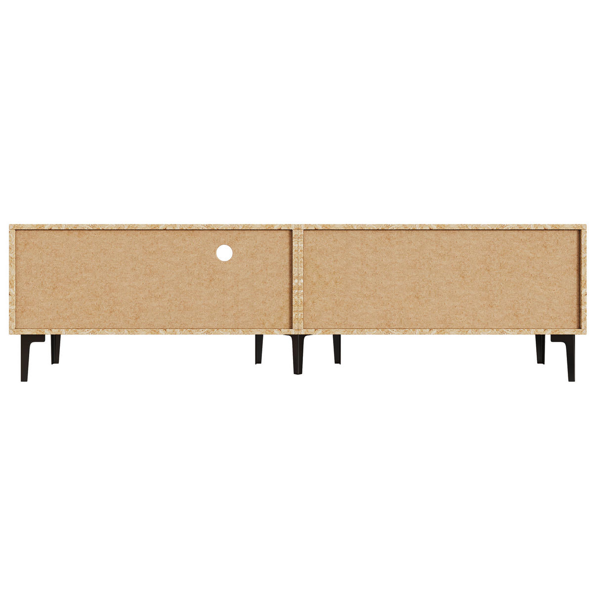 TV-ELEMENT 180/35/49 cm Holzoptik Schwarz mit offenen Fächern und Stauraum - Schwarz, Holzwerkstoff (35/49/180cm) - Korfee
