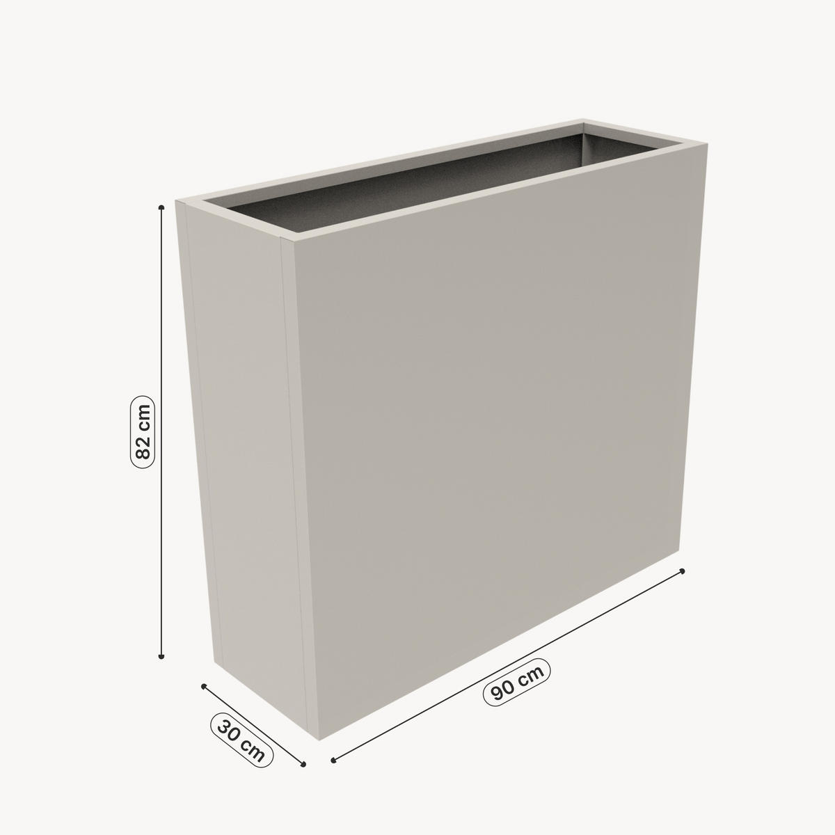 KVETINÁČ Vaargel - béžová, kov (90/82/30cm) - casa.pro