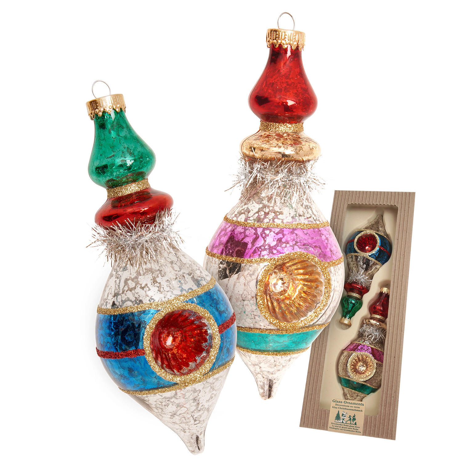 Krebs Glas Lauscha Christbaumschmuck Mehrfarbig 5x14x5 cm
