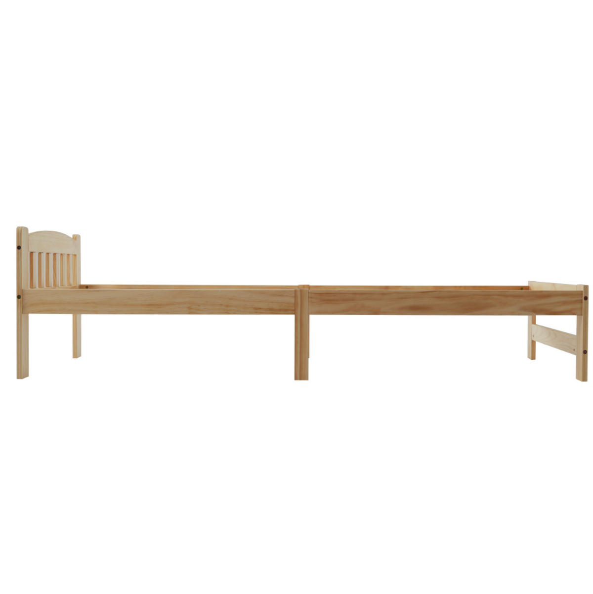 EINZELBETT 90/200 cm mit Kopfteil und Lattenrost aus massivem Kiefernholz, Natur - Naturfarben, Holz (90/200cm) - Redom
