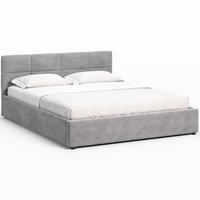 POLSTERBETT 140×200 cm mit Bettlkasten und Lattenrost Mika HLR-22 Grau Velours - Grau, Holz/Textil (140/200cm) - Jana