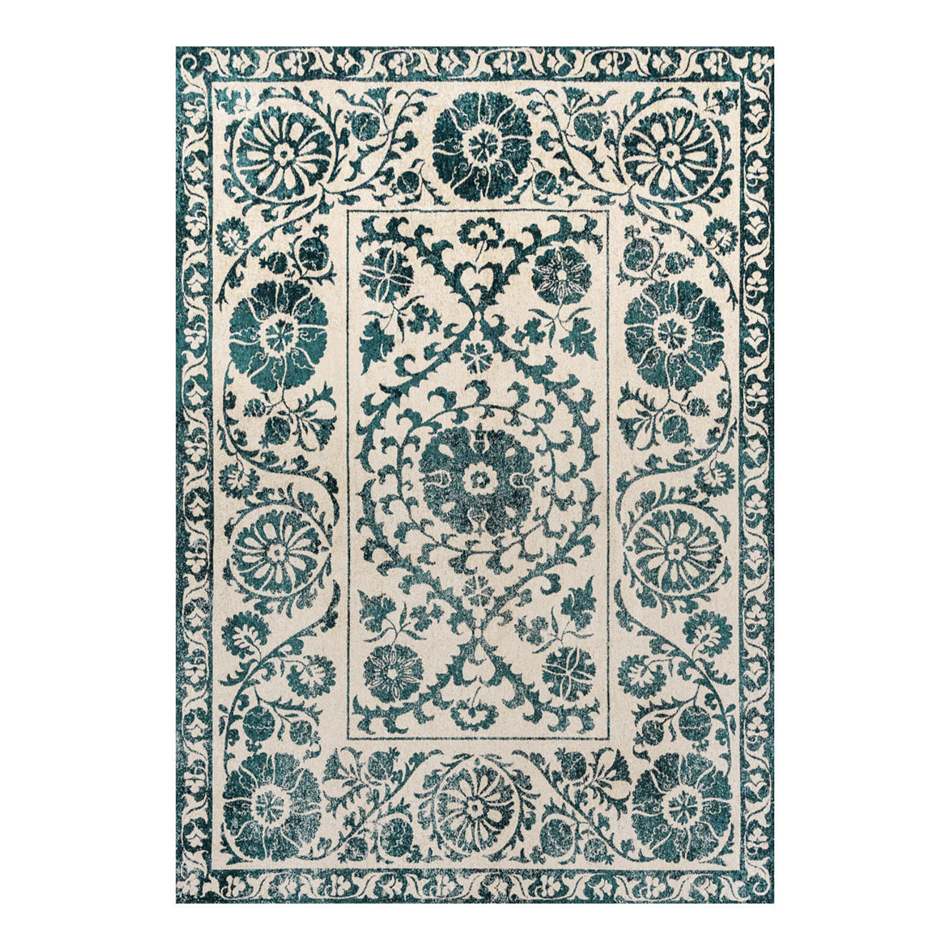 TEPPICH Notos Suzani 170/240 cm - Grün, Textil (170/240cm) - Louis De Poortere