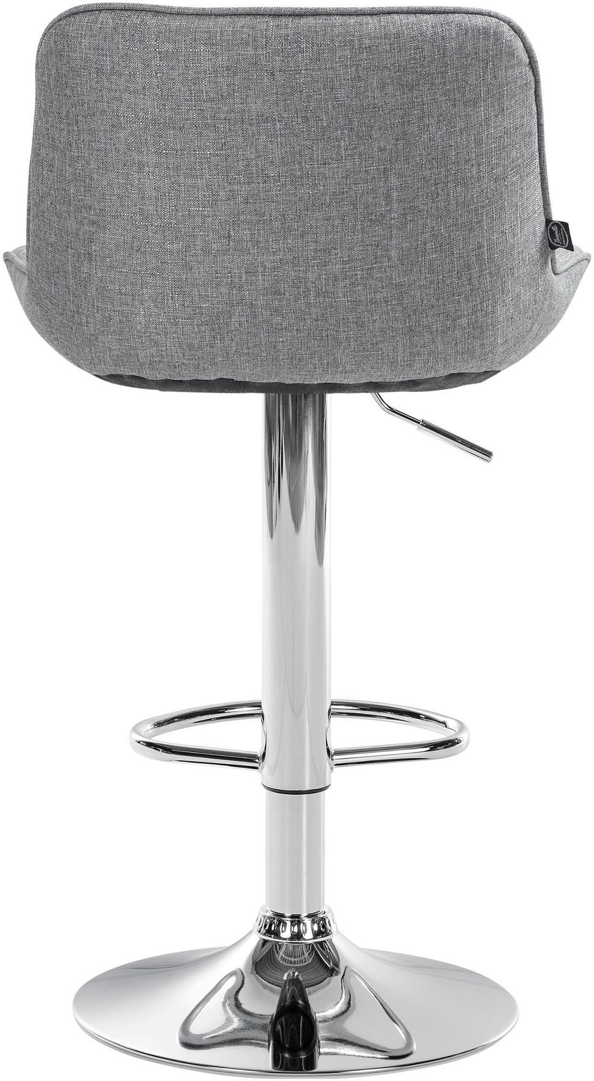 BARHOCKER 2er Set Stoff grau - Chromfarben/Grau, Textil/Metall (49/85/51cm) - CLP