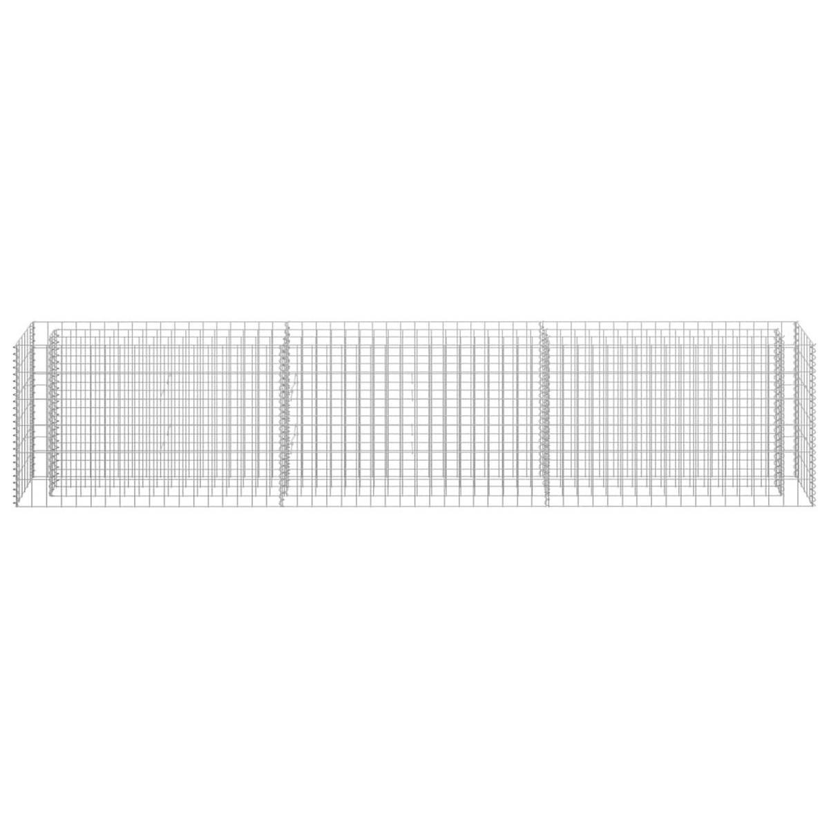 GABIONEN-HOCHBEET Verzinkter Stahl 270×30×60 cm - Silberfarben, Metall (270/60/30cm) - furnicato