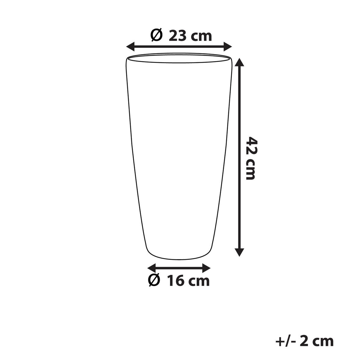 BLUMENTOPF hellgrau rund 23/23/42 cm Abdera - Hellgrau, Stein (42cm) - Beliani