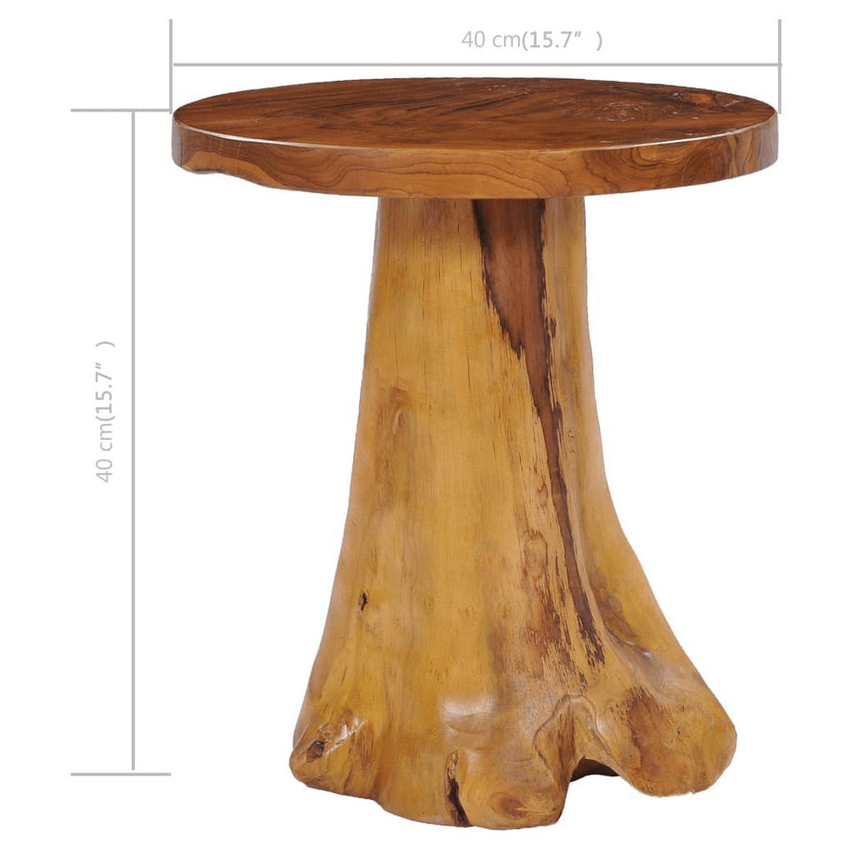 COUCHTISCH 40×40 cm Massivholz Teak - Braun, Holzwerkstoff (40/40/40cm) - furnicato