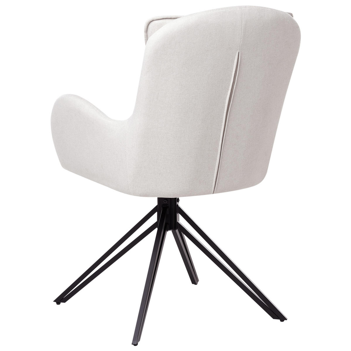 ESSZIMMERSTUHL 2er-Set drehbar Stoff Hellbeige Avelar - Beige, Textil (62/92/63cm) - Beliani