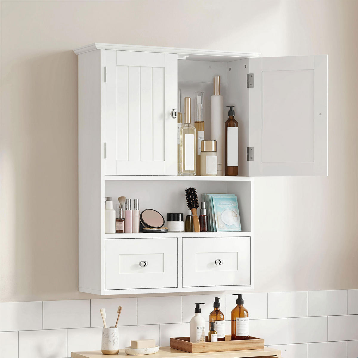 HÄNGESCHRANK Weiß 1 Stück - Weiß, Kunststoff (50.8/66/17.8cm) - GiPP