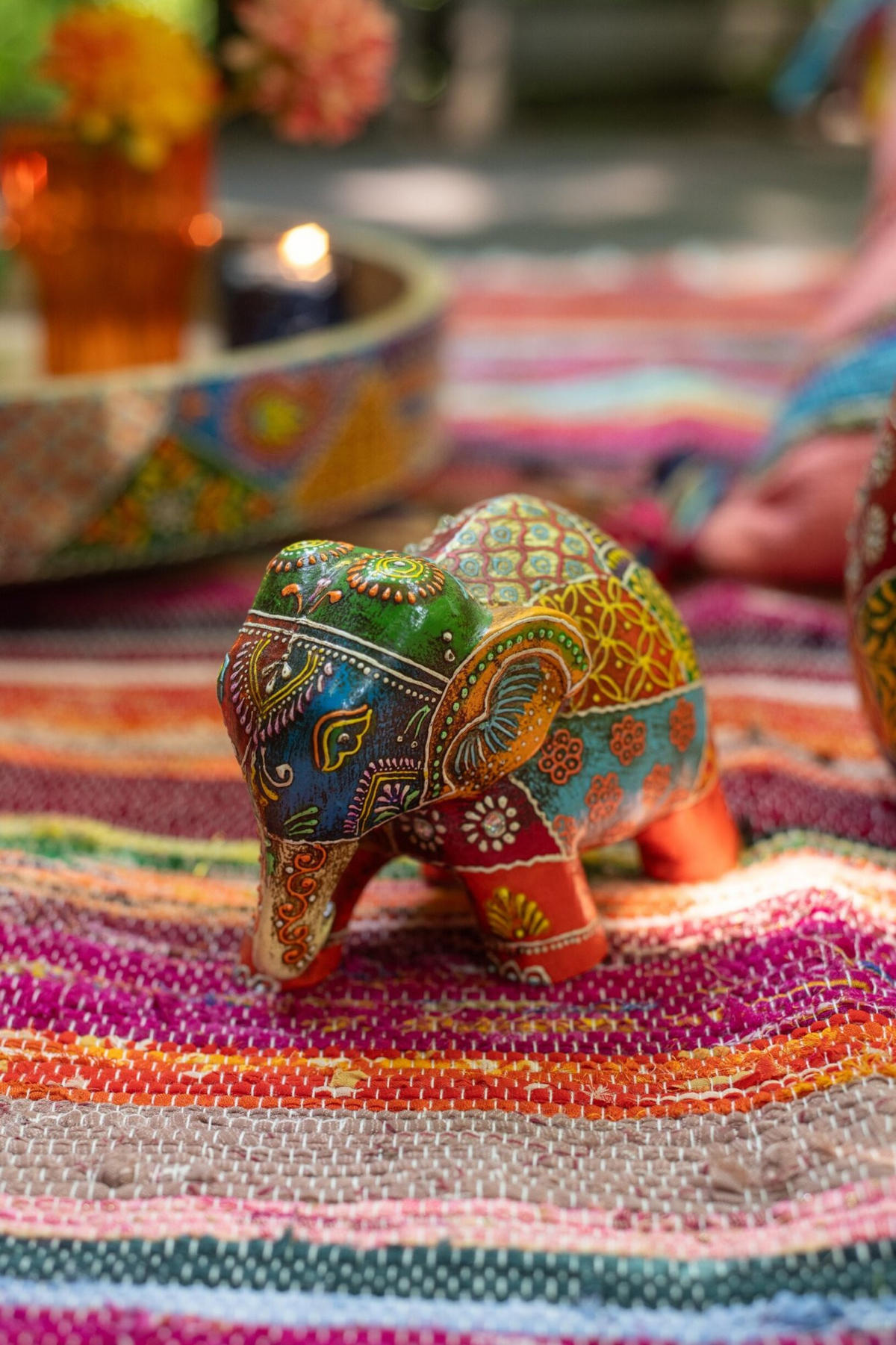 FIGUR DELHI- Holz - Multi - S - 4er Set - Multicolor, Holz (8/10/15cm) - J-Line