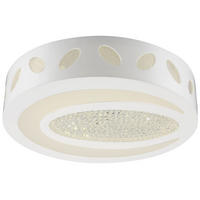 LED DECKENLEUCHTE Kristalloptik Weiß - Weiß, Metall (40/40/11cm) - Globo Lighting