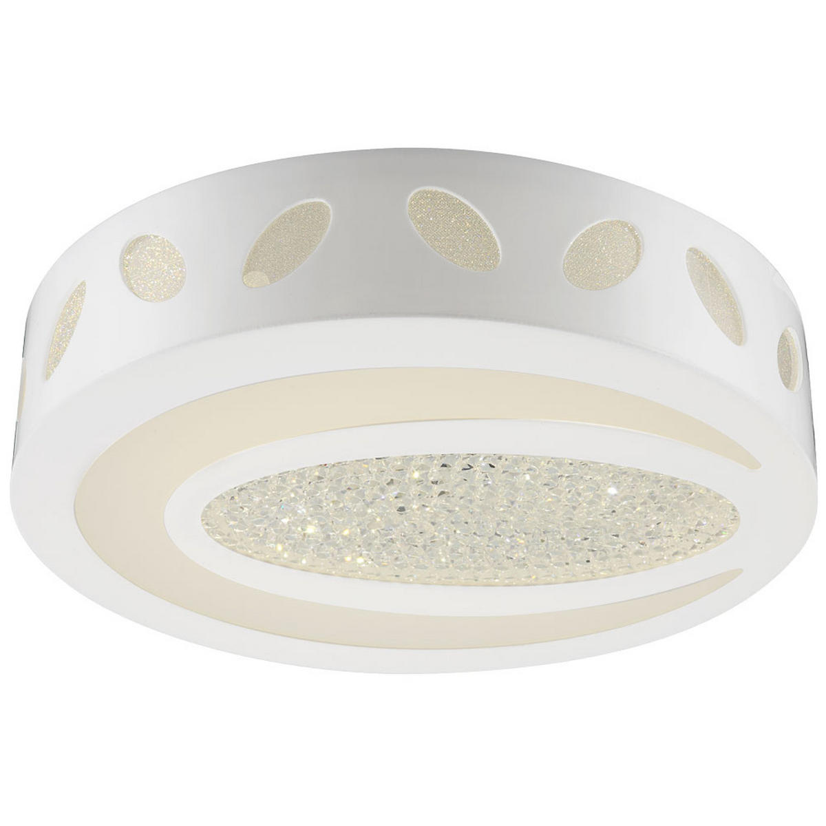 LED DECKENLEUCHTE Kristalloptik Weiß - Weiß, Metall (40/40/11cm) - Globo Lighting