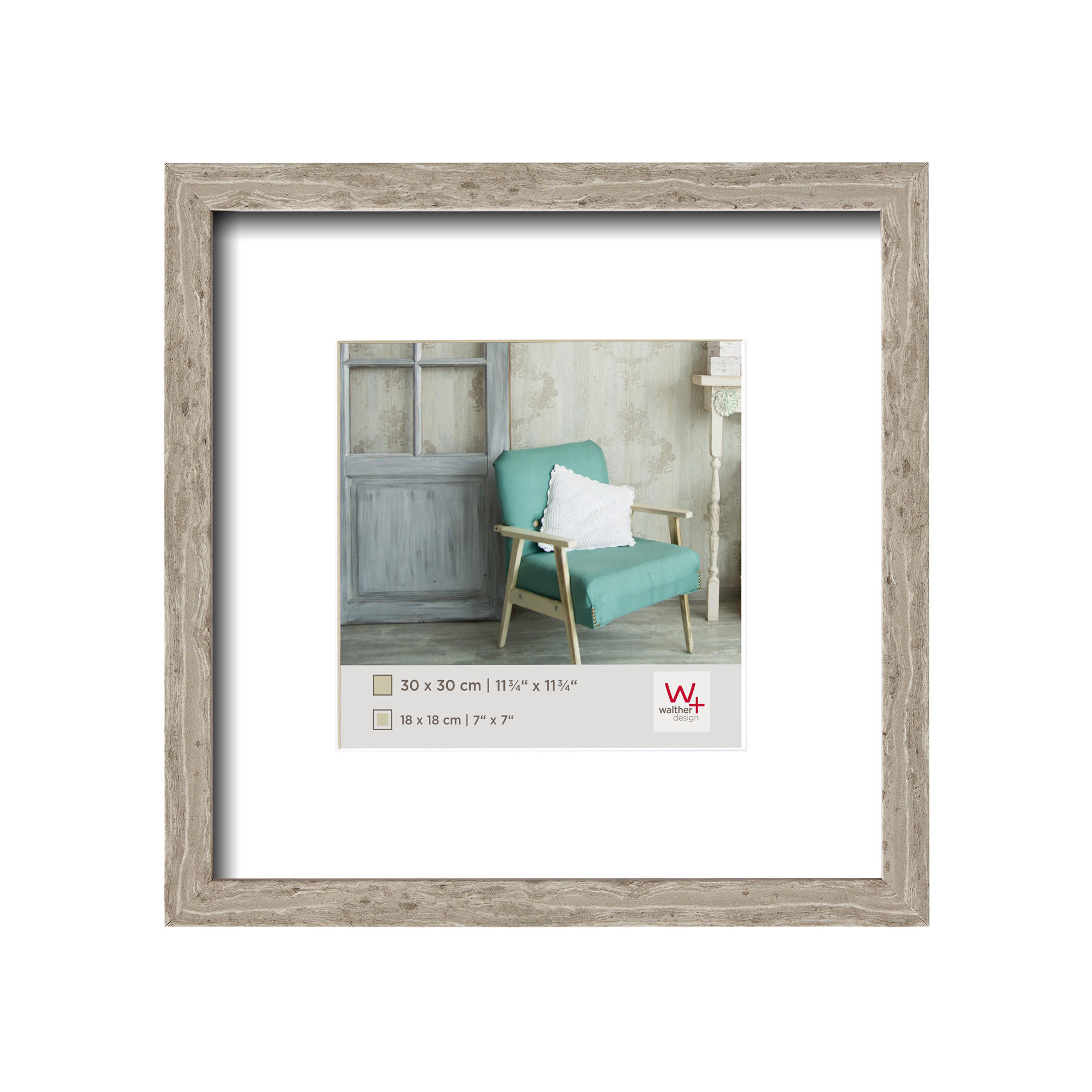 walther design Bilderrahmen Grau 33x33 cm