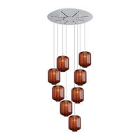 GALERIELEUCHTE Velo 8-flammig Braun Ø 25cm - Braun/Weiß, Glas (25/25/27cm) - s.luce
