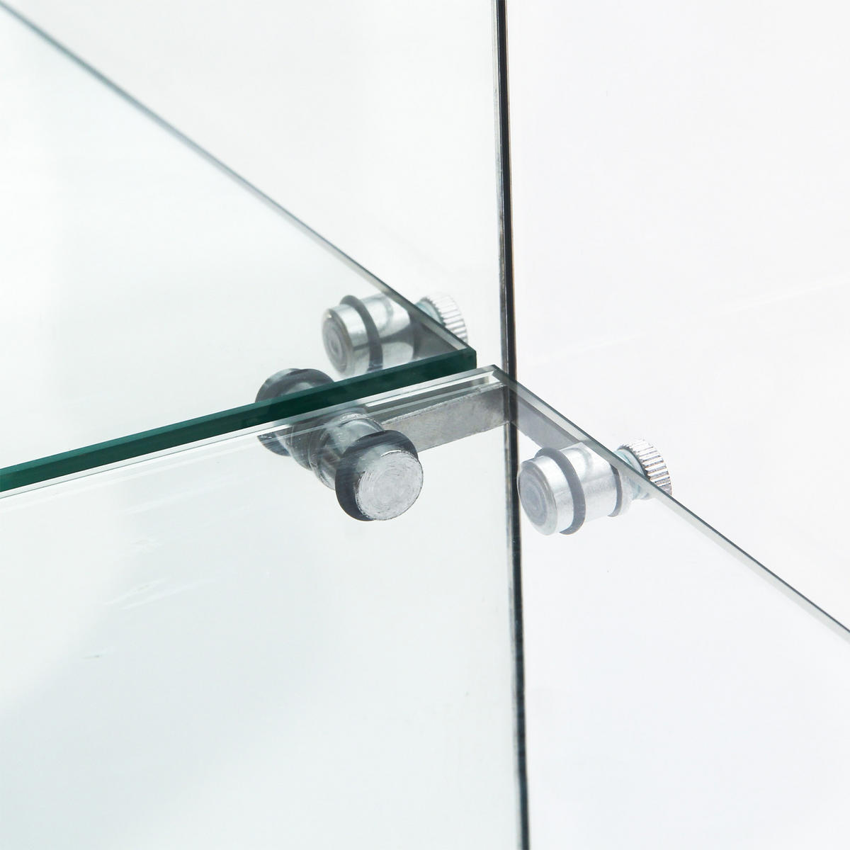 GLASVITRINE Standvitrine, 4 Lagen Glas Vitrine Vitrinenschrank, Weiß - Weiß, Glas (36/164/80cm)