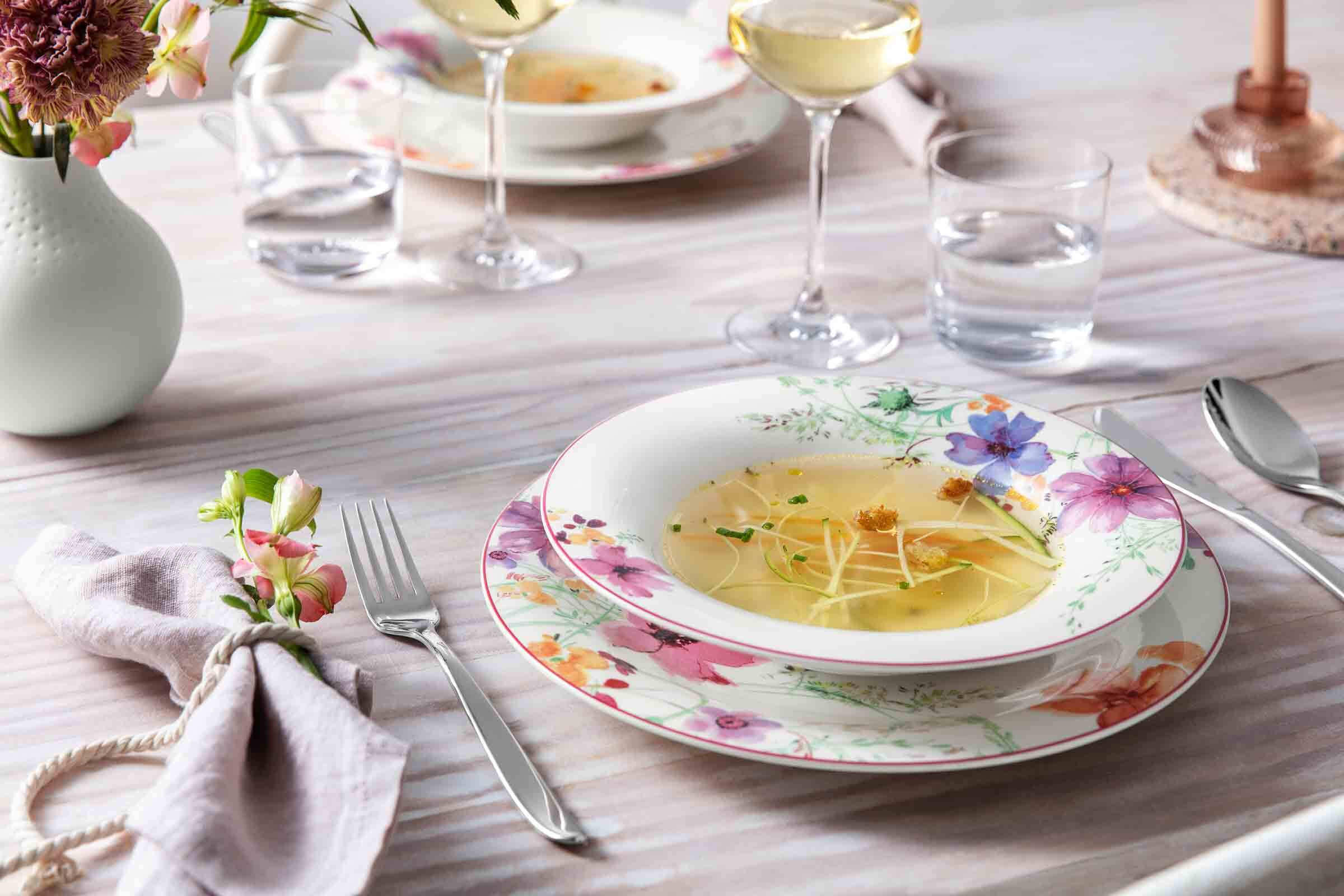 TAFEL-SET Mariefleur Basic bunt 8er Set - Multicolor, Keramik (1/1/1cm) - Villeroy & Boch