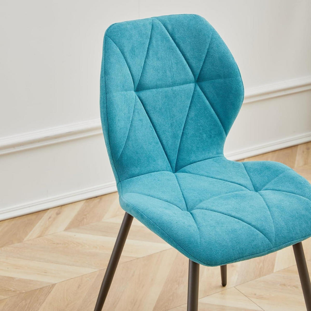 ESSZIMMERSTÜHLE 8er-Set Stoff Seeblau mit Metallbeinen - Türkis, Textil (43/86/47.5cm)