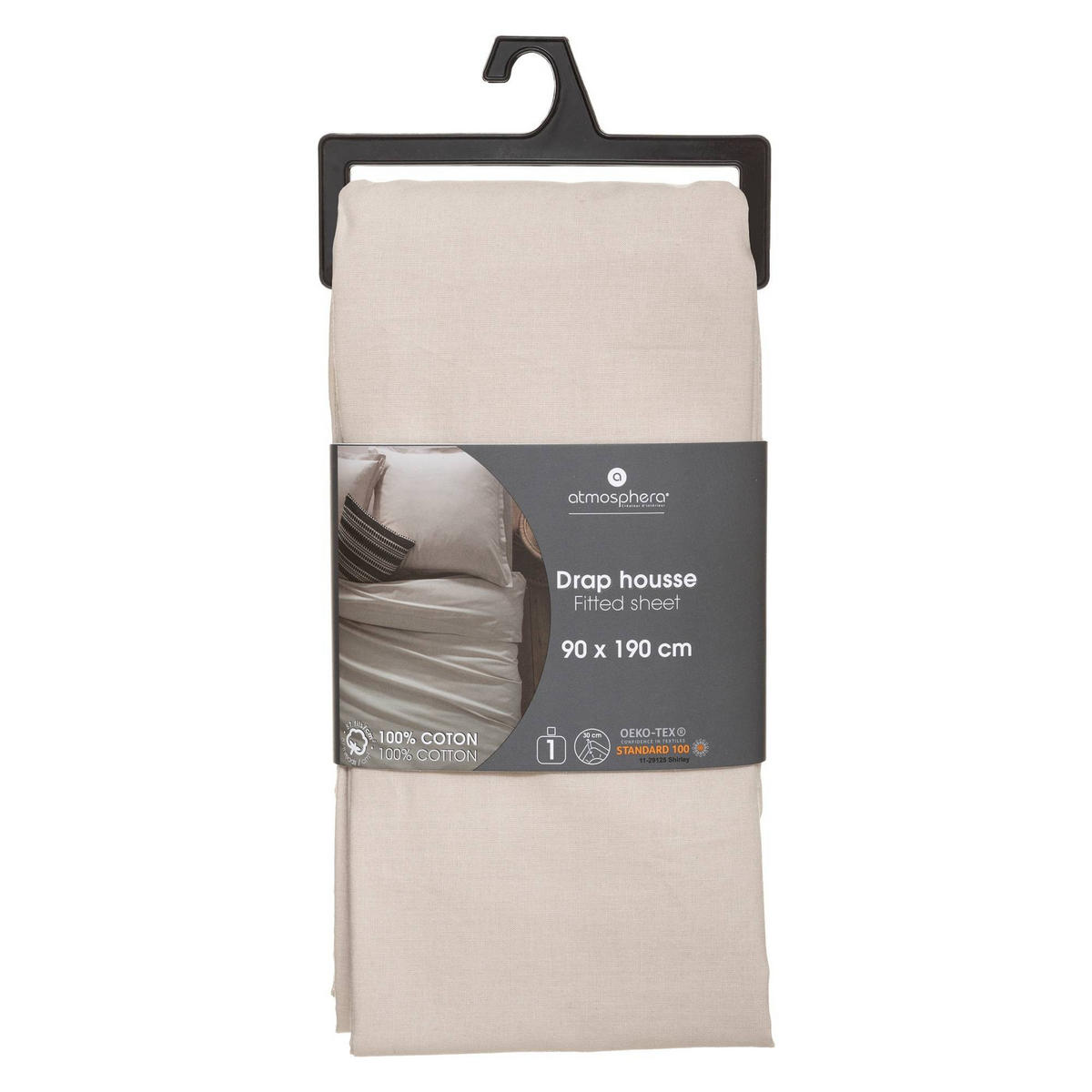 BETTLAKEN mit Gummizug 90/190 cm - Beige, Naturmaterialen (190/90cm) - Atmosphera Createur d´interieur