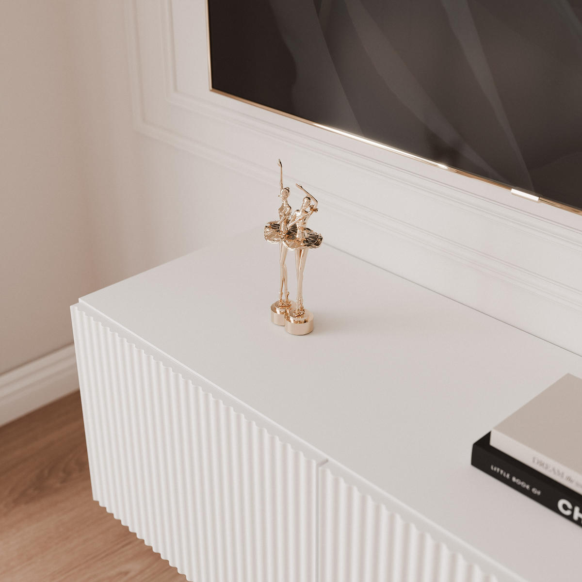 TV skrinka ANGEL biela závesná s LED osvetlením 100 cm - biela, kompozitné drevo (100/36/40cm) - Idohome